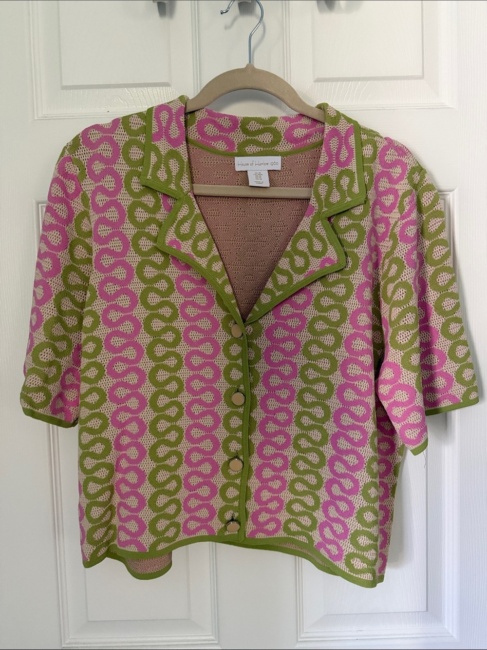 House of Harlow 1960 Pink and Olive Patterned matching set, like new